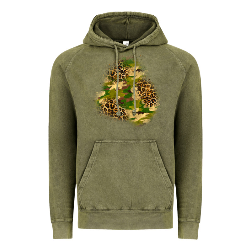 Camouflage And Leopard Patch  3 Vintage Hoodie by BundleAndBundleShop | Teevron
