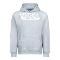 Heather Grey boss 302 (white) Urban Hoodie - StudioElite