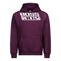 Mauve Wine boss 302 (white) Urban Hoodie - StudioElite