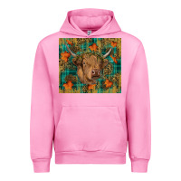 Fuchsia Pink Western Fall Cow Urban Hoodie - RanaPortraitStore