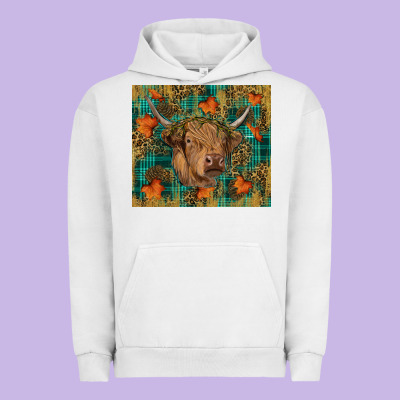 Western Fall Cow Urban Hoodie Designed By Ranaportraitstore