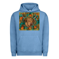 Pigment Pebble Blue Western Fall Cow Urban Hoodie - RanaPortraitStore