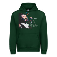 Forest Green Original Portrait of Luciano Pavarotti Urban Hoodie - StudioElite