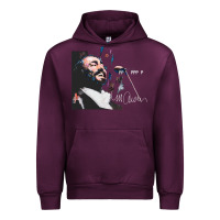 Mauve Wine Original Portrait of Luciano Pavarotti Urban Hoodie - StudioElite