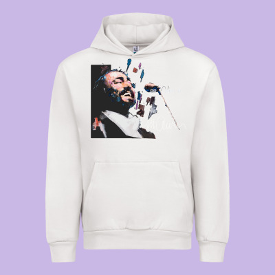 Original Portrait Of Luciano Pavarotti Urban Hoodie Designed By Studioelite