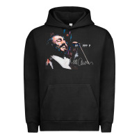 Pigment Black Original Portrait of Luciano Pavarotti Urban Hoodie - StudioElite