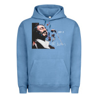 Pigment Pebble Blue Original Portrait of Luciano Pavarotti Urban Hoodie - StudioElite