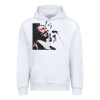 White Original Portrait of Luciano Pavarotti Urban Hoodie - StudioElite