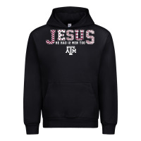 Black Texas A&m Aggies Jesus - Had 12 Men - Patterned Urban Hoodie - PixelFlow