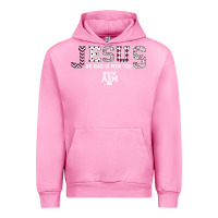 Fuchsia Pink Texas A&m Aggies Jesus - Had 12 Men - Patterned Urban Hoodie - PixelFlow