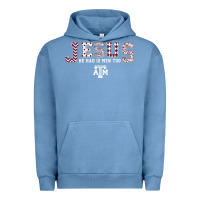 Pigment Pebble Blue Texas A&m Aggies Jesus - Had 12 Men - Patterned Urban Hoodie - PixelFlow
