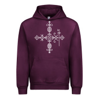 Mauve Wine haitian veve  voodoo symbol t shirt Urban Hoodie - PixelFlow