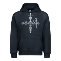 Navy haitian veve  voodoo symbol t shirt Urban Hoodie - PixelFlow