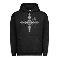 Pigment Black haitian veve  voodoo symbol t shirt Urban Hoodie - PixelFlow