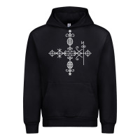 Black haitian veve  voodoo symbol t shirt Urban Hoodie - PixelFlow
