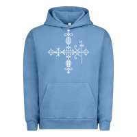 Pigment Pebble Blue haitian veve  voodoo symbol t shirt Urban Hoodie - PixelFlow