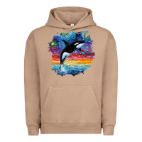 Pigment Burro Orca Killer Whale Starry Night Impressionist Dog Art By Aja Urban Hoodie - PixelFlow