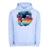 Pigment Grape Ice Orca Killer Whale Starry Night Impressionist Dog Art By Aja Urban Hoodie - PixelFlow