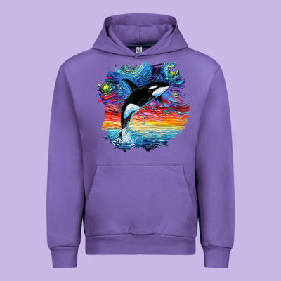 Orca Killer Whale Starry Night Impressionist Dog Art By Aja Urban Hoodie Designed By Pixelflow