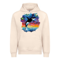Sandshell Orca Killer Whale Starry Night Impressionist Dog Art By Aja Urban Hoodie - PixelFlow
