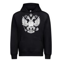 Black russian double headed eagle for a russia fan gift t shirt Urban Hoodie - PixelFlow