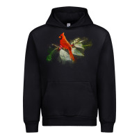 Black wild red cardinal bird long sleeve Urban Hoodie - PixelFlow