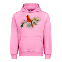 Fuchsia Pink wild red cardinal bird long sleeve Urban Hoodie - PixelFlow