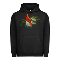 Pigment Black wild red cardinal bird long sleeve Urban Hoodie - PixelFlow