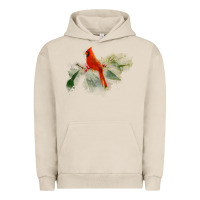 Pigment French Oak wild red cardinal bird long sleeve Urban Hoodie - PixelFlow