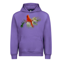 Tulip wild red cardinal bird long sleeve Urban Hoodie - PixelFlow