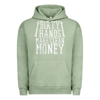 Pigment Oil Green dirty hands make clean money t shirt wrench mechanic gift Urban Hoodie - PixelFlow