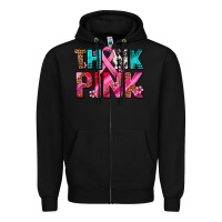 Black think pink cancer ribbon Zipper Hoodie - AdoDesignShop