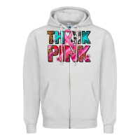 Dove Grey think pink cancer ribbon Zipper Hoodie - AdoDesignShop