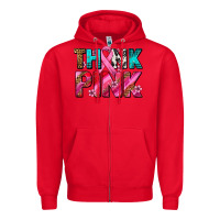 Red think pink cancer ribbon Zipper Hoodie - AdoDesignShop