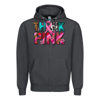 Smoke think pink cancer ribbon Zipper Hoodie - AdoDesignShop