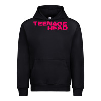 Black Teenage Head Print (Pink) Plain Urban Hoodie - PixelFlow