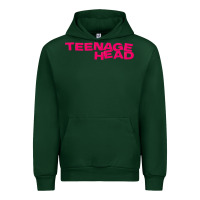 Forest Green Teenage Head Print (Pink) Plain Urban Hoodie - PixelFlow