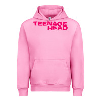 Fuchsia Pink Teenage Head Print (Pink) Plain Urban Hoodie - PixelFlow