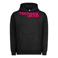 Pigment Black Teenage Head Print (Pink) Plain Urban Hoodie - PixelFlow