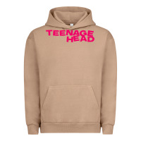 Pigment Burro Teenage Head Print (Pink) Plain Urban Hoodie - PixelFlow