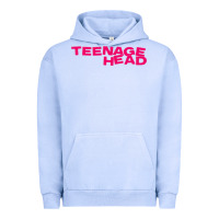 Pigment Grape Ice Teenage Head Print (Pink) Plain Urban Hoodie - PixelFlow
