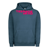 Pigment Midnight Navy Teenage Head Print (Pink) Plain Urban Hoodie - PixelFlow