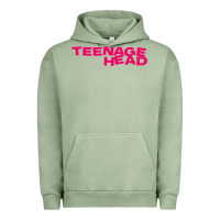 Pigment Oil Green Teenage Head Print (Pink) Plain Urban Hoodie - PixelFlow