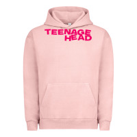 Pigment Salmon Teenage Head Print (Pink) Plain Urban Hoodie - PixelFlow