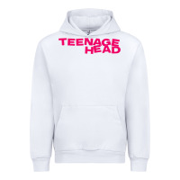 White Teenage Head Print (Pink) Plain Urban Hoodie - PixelFlow