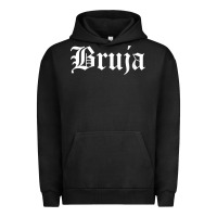 Pigment Black womens bruja old english chola witchy v neck t shirt Urban Hoodie - PixelFlow