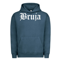Pigment Midnight Navy womens bruja old english chola witchy v neck t shirt Urban Hoodie - PixelFlow