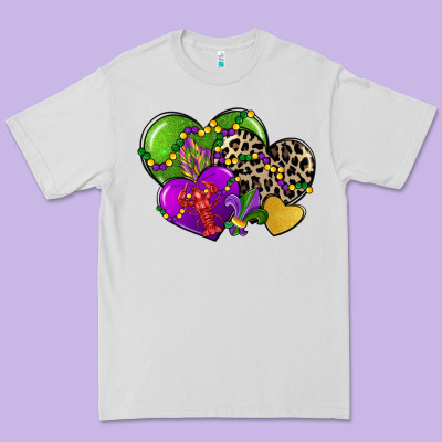 Mardi Gras Hearts Premium Tee Designed By Cowgirlartshop