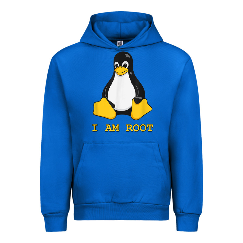 Linux Mascot Tux The Penguin I Am Root Tshirt Men Women Kids Urban Hoodie by PixelFlow | Teevron