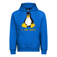 Cobalt Linux Mascot Tux the Penguin I Am Root TShirt Men Women Kids Urban Hoodie - PixelFlow